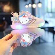 ULEEK Christmas Sanrio childrens cartoon hello kitty boys girls non-slip soft Light up casual shoes