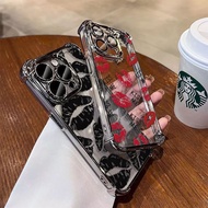 Case For RENO 15F 15 Pro 5G 14F 13F 11F 12F 14 13 11 12 10 Pro Lips Kiss Pattern Plating Shockproof 