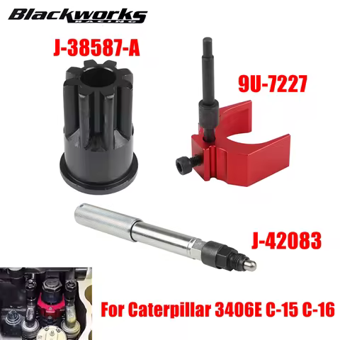 J-42083 Automatic Timing pin+9U-7227 Fuel Injector Regulator Tool+ Engine Barring Socket Fits CAT 34