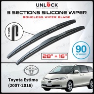 UNLOCK Toyota Estima Vellfire Alphard Car 3 Section Mugen Silicone Wiper Blade 28" + 16" 1Set Automotive Car Accessories