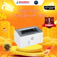HP 108w black and white laser printer, 20 ppm fast printing, WiFi connection for genuine personal of