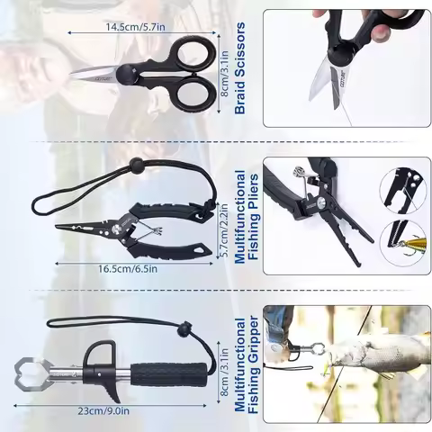 1.8M-2.7M Fishing Rod and Reel Combo Complete Kit with Lures Hooks Storage Bag Telescopic Spinning R