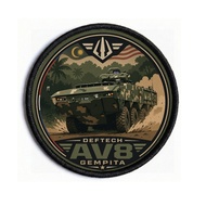 Deftech AV8 Gempita Sublimation Patches - 3" Diameter - Embroidery Border - Velcro, Sew-On, Iron-on