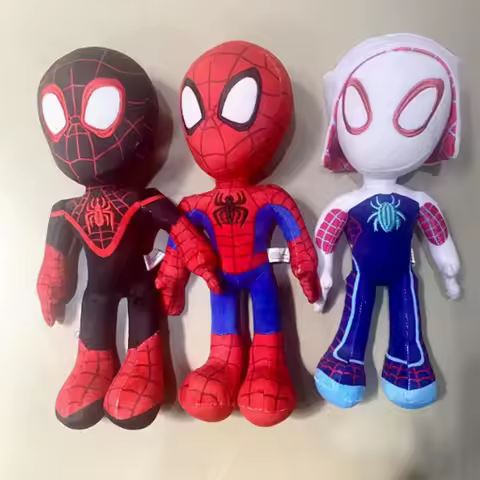 **spot Anime Avengers Spiderman Plush Toys Into the Spider-VerseGwen Peter Parker Noir DollsSoft Stu