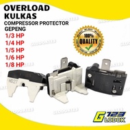 Overload Kulkas Gepeng Protector Pengaman Kompresor SHARP LG Toshiba - 1/8 HP, Tanpa Bubble