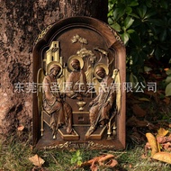 W Wood Carving Ornaments Wall Hanging Byzantine Wooden Icon Icon Saint Painting Saint Father Living 