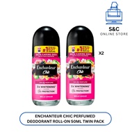 Enchanteur Chic Perfumed Deodorant Roll-on 50ml TWIN PACK