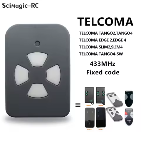 Clone TELCOMA EDGE2 EDGE4 TANGO2 TANGO4 TANGO 2N 4N 2SW 4SW 2 SLIM 4 SLIM Garage Door Remote Control