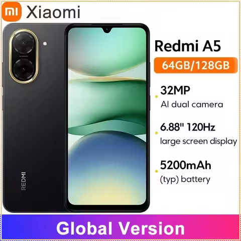Xiaomi Redmi A5 4G Smartphone 6.88" 120Hz Screen 5200mAh Battery 32MP Dual Camera Side Fingerprint H