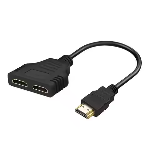 2 Way HDMI Splitter Adapter 4K UHD 2.0 1 Male To 2 Female Y Cable For Laptop TV Monitor Xbox Dual Di