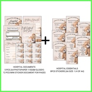 ♆ ☞ ↛ ℱ BABY HOSPITAL DOCUMENTS AND ESSENTIAL SET WITH BIRTH CERTIFICATE CHEAT SHEET