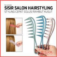 Sisir rambut anak perempuan Wanita pria dewasa remaja gigi renggang besar ujung lancip anti kusut &