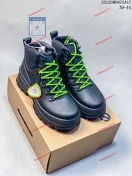 ECCO愛步高幫男鞋厚底馬丁靴防水減震撞色美式工裝靴皮靴 牛皮革鞋面