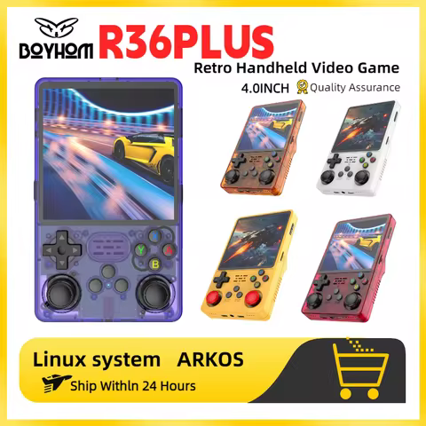 【Hot Sale】4" IPS Retro Handheld Game Console R36Plus, Dual-RAM 1G Chip, ARKOS 2.0 for 15,000+ Games,
