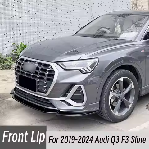For 2019-2024 Audi Q3 F3 Car Front Bumper Splitter Lip BodyKit Protector Guard Exterior Tuning Acces