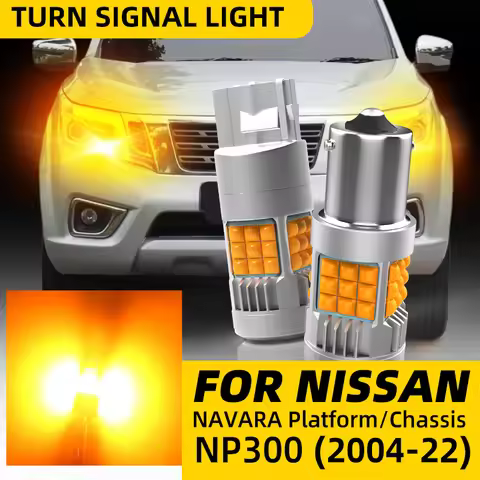 2pcs Car LED Turn Signal Lights Bulbs Front/Rear Direction Indicator For Nissan NP300 Navara D22 D23