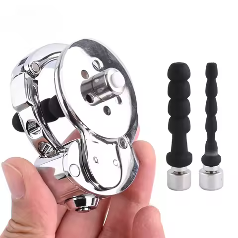 New Adjustable Size Chastity Cage, Sissy Flat Panel Concealed Lower Body Cock Cage with Silicone Cat