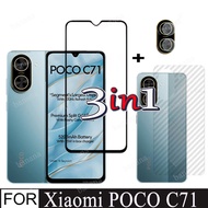 3in1 Tempered Glass for Xiaomi Poco C71 Screen Protector for XiaomiPocoC71 C 71 C75 Front Glass Back