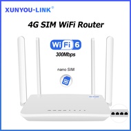 4G LTE WIFI Router With SIM Card Slot WiFi 6 Modem 300Mbps USB Car Wifi Amplifie Four Antenna 32 Dev