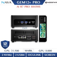 Mini PC AooStar GEM 12 Pro Max R7 8845HS 8745HS Gem12 Màn LCD Oculink AMD Radeon 780M Tiện Dụng
