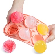 CH* 6 Cavity Leak Proof Ice Molds Portable Silicone Ice Cubes Container Tray  Efficiency Silicone Ic