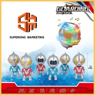 Gasing LED Berlampu & Muzik Pusingan Kartun Anime Mainan Gyro Bercahaya Untuk Kanak-kanak