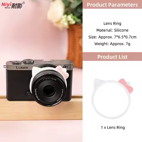 Cute Cartoon Cat Ear Lens Decorative Ring Silicone Universal Camera Lens Ornament Creative DIY for C