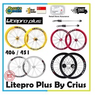 Litepro Plus AERO Wheelset by Crius Folding Bike 20inch 406 451 Bicycle Alloy Wheel Rim