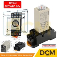 Timer H3Y-2 H3Y-4 H3Y 2 H3Y 4 12V / 24V Dc 60S 1Min Delay Relay Dpdt + Socket Base