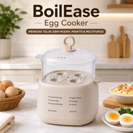 BoilEase Egg Cooker Electric Egg Boiler Multifunction Egg Steamer Stainless Steel Egg Steamer Plasti