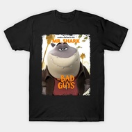 The Bad Guys2 T-shirt Baju Animation Mr.Shark 100%Cotton Summer Short Sleeve Lelaki & Wanita Tee