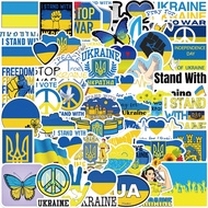 50 Buah Stiker Ukraina Kuning Biru Stiker Bendera Nasional Ukraina Koper Bagasi Laptop Skateboard St