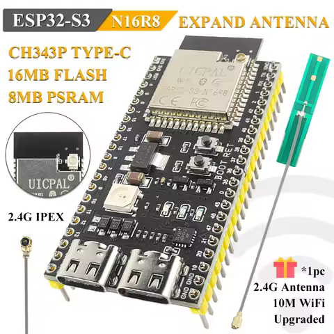 Extend Antenna ESP32 S3 Development Board 2.4G Wifi Module for Arduino IDF AI IOT DIY ESP32-S3 N16R8