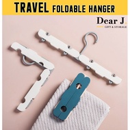 Travel Foldable Hanger with Clips for Clothes Portable Collapsible Hanger (Dear J)