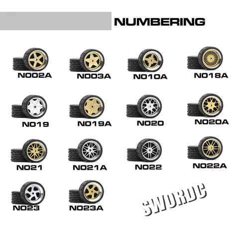 1/64 Hot Wheels Carlomo N-Class 2 Detail-up Sets Wheels With Rubber Tires Assembly Rims for Model Ca