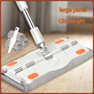 Hand-free Flat Mop Large Household Tile Floor Rotating Lazy Mop Wet Dry Dual-Use One Mop Clean Mop Head