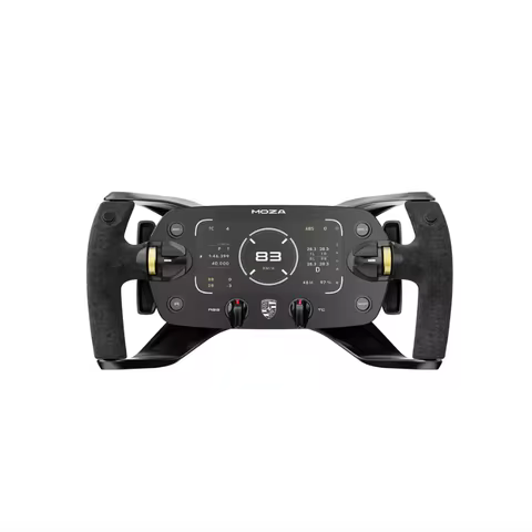 MOZA P Mission R Steering Wheel Featuring a 5.4-inch flexible OLED display, CNC-machined aluminum fr