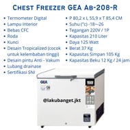 Freezer Gea Ab 208 / Freezer Dada Gea Ab-208 / Freezer Box Gea Ab208