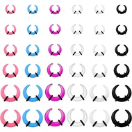 36PCS Kit Regangan Septum 14G 12G 10G 8G 6G 4G Cincin Penjepit Septum Akrilik Pelbagai Warna Bentuk 