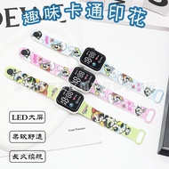 Cartoon Strap Student Watch Fashion Printed Square Y1 Button Electronic LED Watch