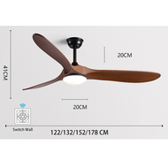 Ceiling Fan พัดลมเพดานใบไม้พลาสติก ABS แบบสวิตช์ผนัง 42/52/60 นิ้ว  มอเตอร์ระบบ DC