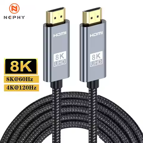 2m 3m 5m 8K HDMI 2.1 Cable 48Gbps High Speed 8K/60Hz 4K/120Hz For Samsung Sony Xiaomi TV Box PS5 PC 
