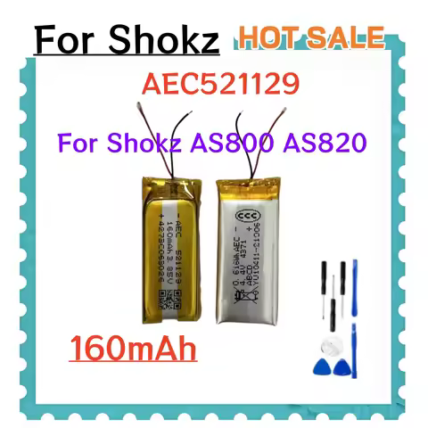 Original Replaces 160mAh 3.85V AEC521128 AEC521129 521129 Battery For Shokz AS800 AS820 Game Bone Co