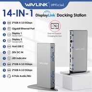 WAVLINK 14-IN-1 USB-C/A Laptop Dock DisplayLink Docking Station Dual Monitor, with 2 5K HDMI, 2 5K D