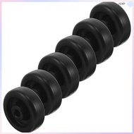 6 Pcs Wheels Fitness Equipment Replacement Casters Rollers 5.00X5.00X2.40CM Black PP  junshaoyipin