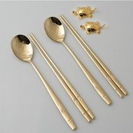 Gussi GongBang Titanium Cutlery Set - 18-10 Stainless Steel, Traditional Korean Design, Luxury Gift 