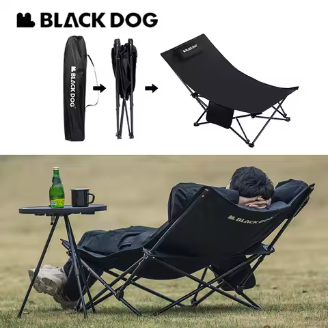 Naturehike BLACKDOG Folding Lounger Chair Recliner Camping Outdoor Beach Office Nap Bed Lying Leisur