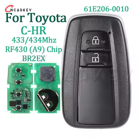 Smart Car Key For Toyota C-HR 2018 433/434mhz Board 61E206-0010 MDL BR2EX 2 Buttons Auto Remote Cont