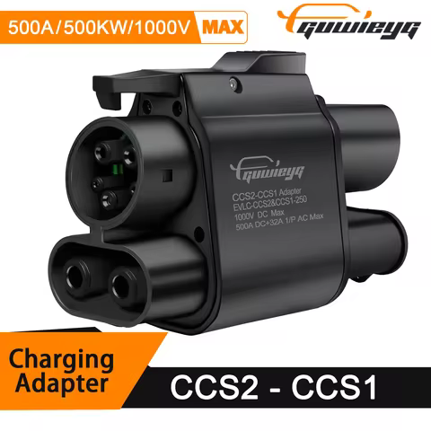 GUWIEYG CCS2 to CCS1 EV Charger Adapter500A 500kW DC 1000V Fast Charging Fit for CCS2 EV Portable Ch