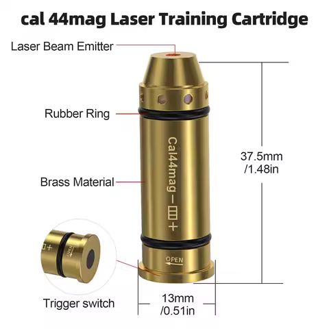 44mag Red Dot Laser Training Cartridge Dry Fire Tactical Bullet Trainer for Pistol Marksmanship Prac